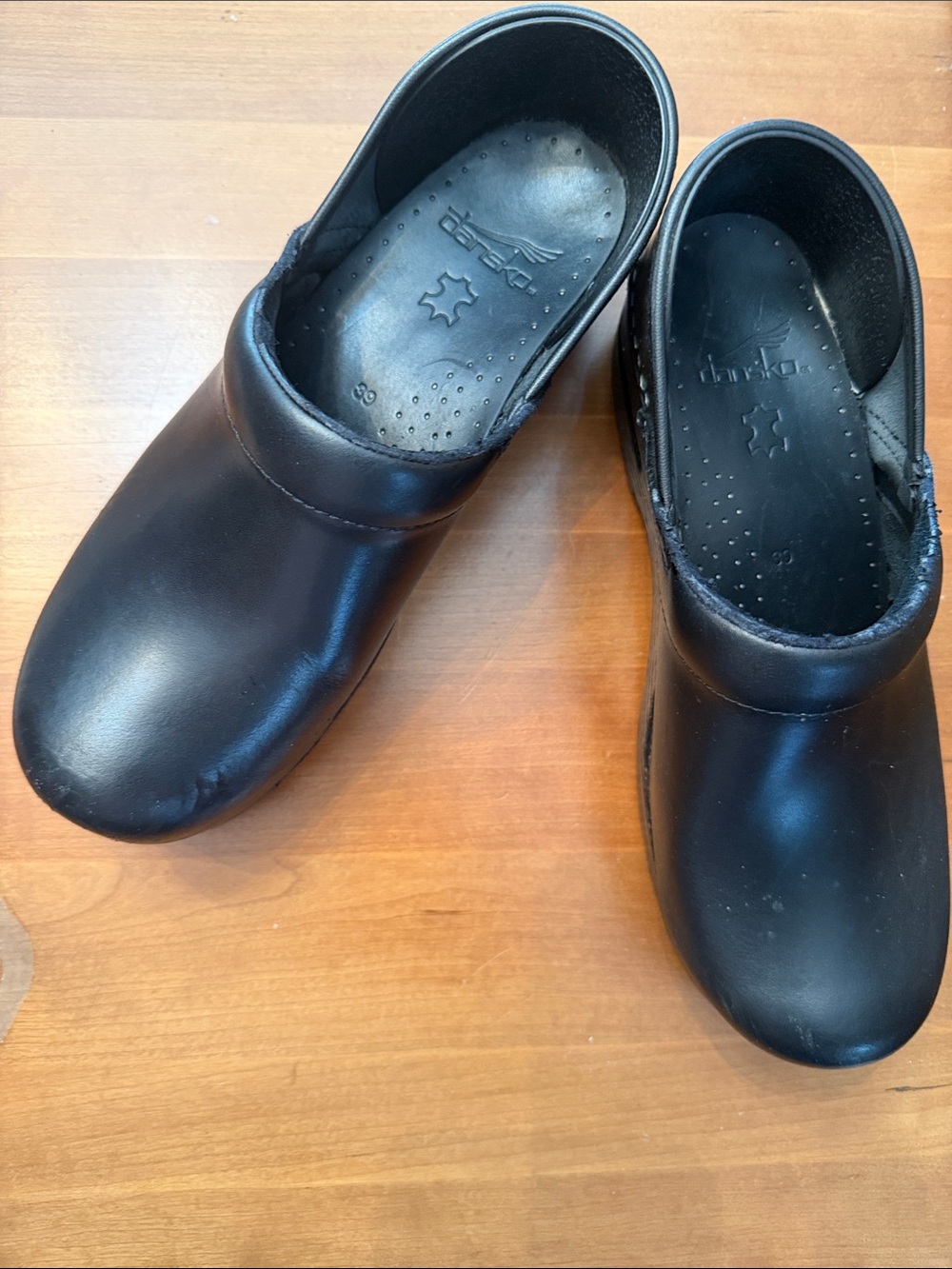 Dansko Black Leather Professional Clogs